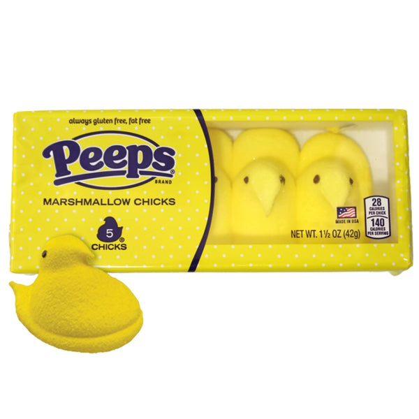 Peeps Marshmallow Yellow Chicks 5ct 1.5oz - 24 Pack