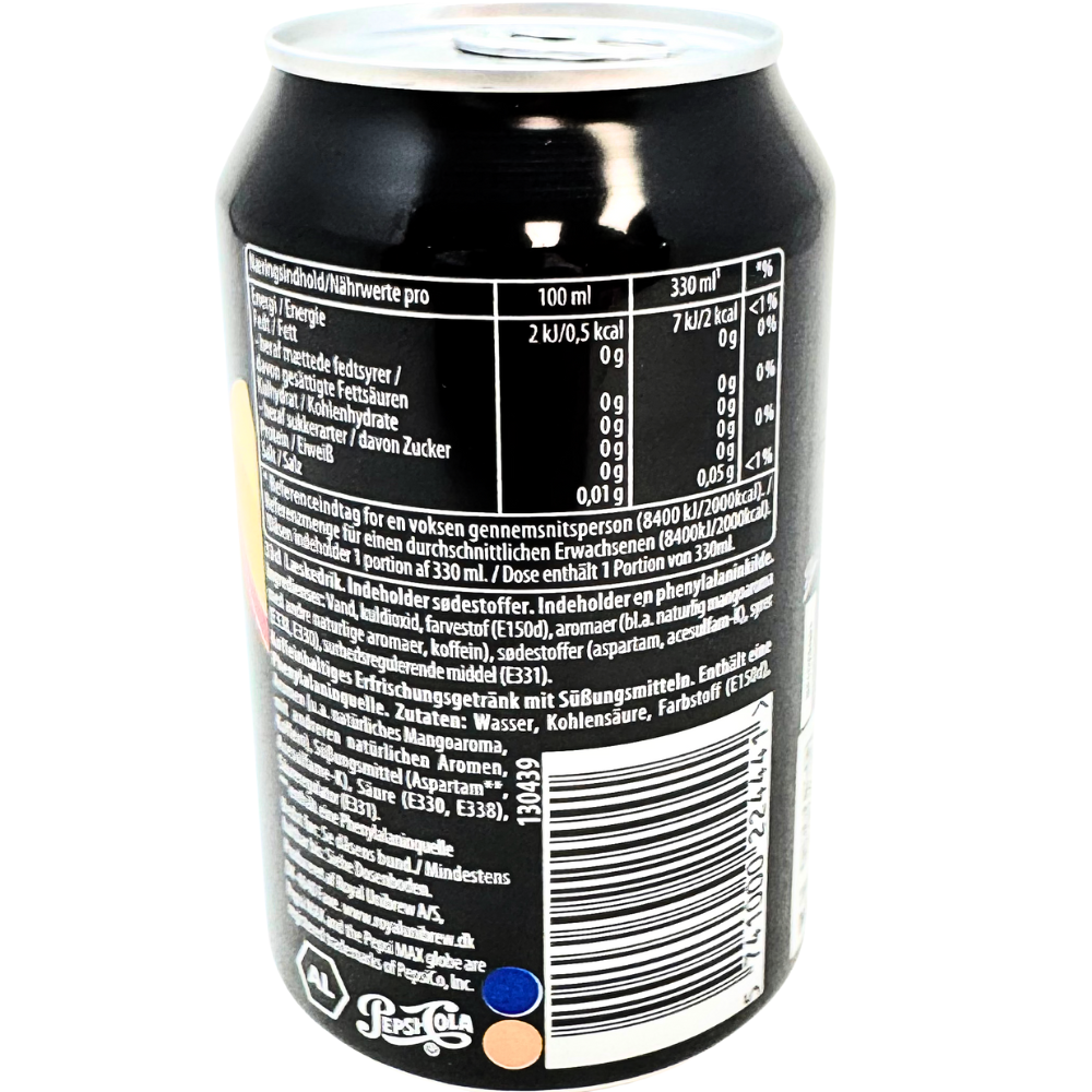 Pepsi MAX Mango No Sugar 330mL - 24 Can