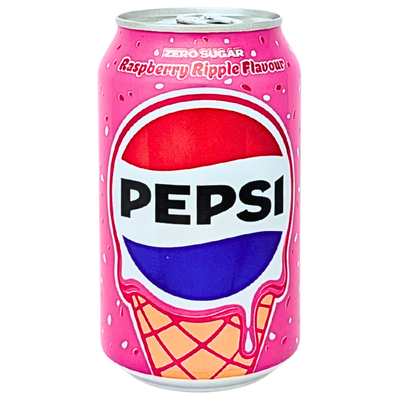 Pepsi Raspberry Ripple Zero Sugar 330mL (UK) - 24 Pack