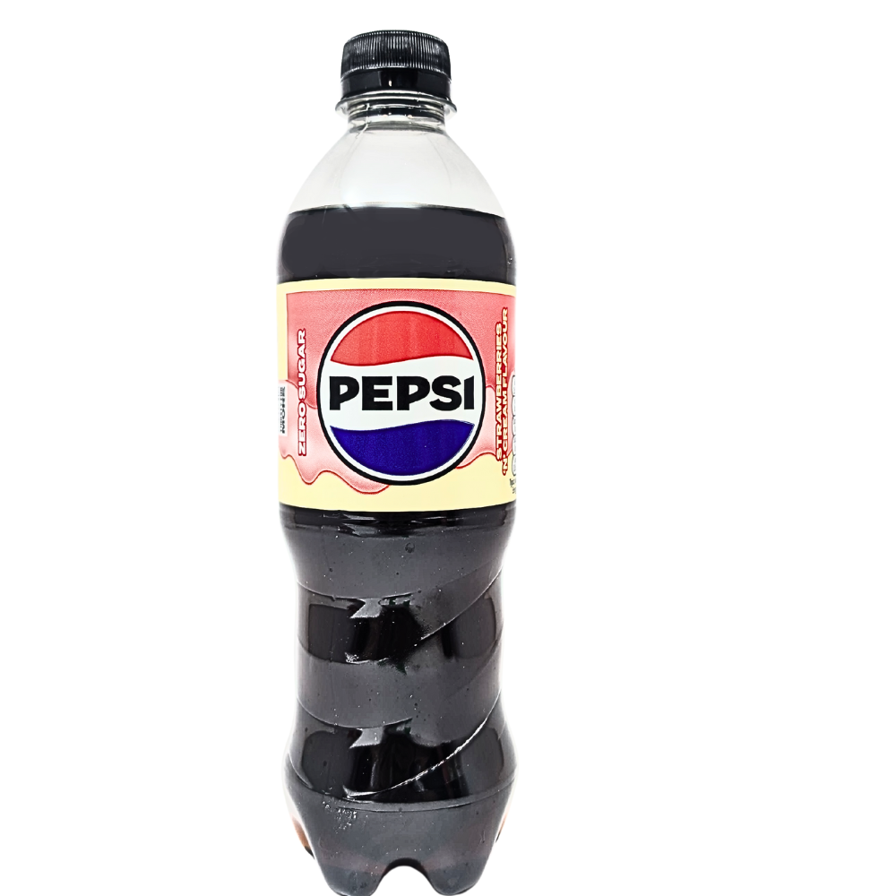Pepsi Strawberries 'N' Cream Zero Sugar 500mL (UK) - 12 Pack
