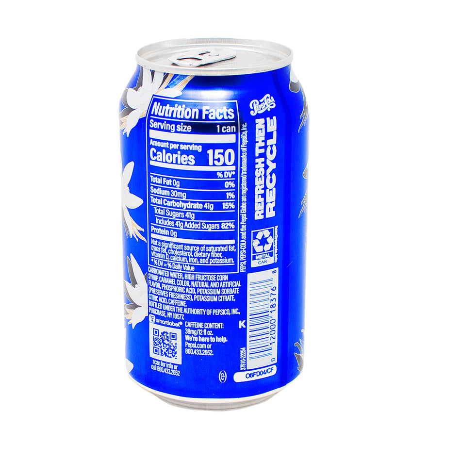 Pepsi Vanilla Soda 355mL - 12 Pack  Nutrition Facts Ingredients