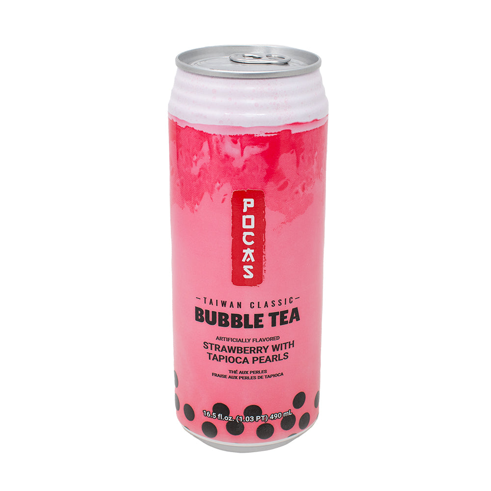 Pocas Bubble Tea Strawberry 16.5oz - 24 Pack