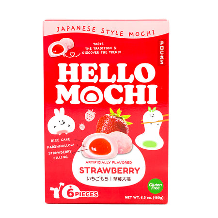 Pocas Hello Mochi Strawberry (Japan) 6.3oz - 12 Pack