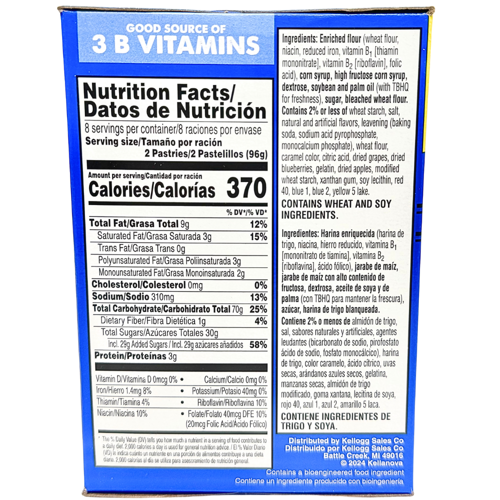 Pop-Tarts Frosted Lemon Blueberry Crumble 16 Pack 768g - 1 Box