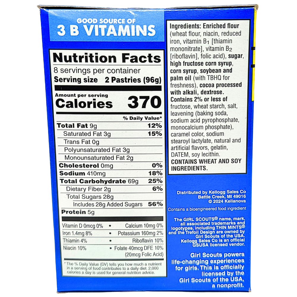 Pop-Tarts Girl Scouts Frosted Thin Mints 16 Pack 768g - 1 Box