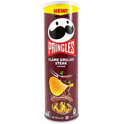 Pringles Flame Grilled Steak 165g (UK) - 19 Pack