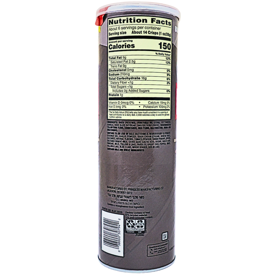 Pringles Ghost Pepper Ranch 5.5oz - 14 Pack