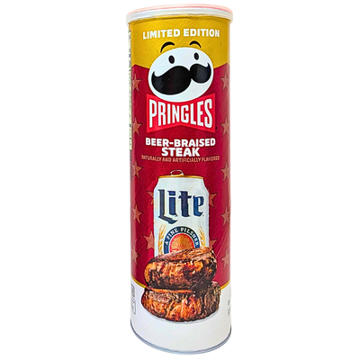 Pringles Miller Lite Beer-Braised Steak 5.5oz - 12 Pack