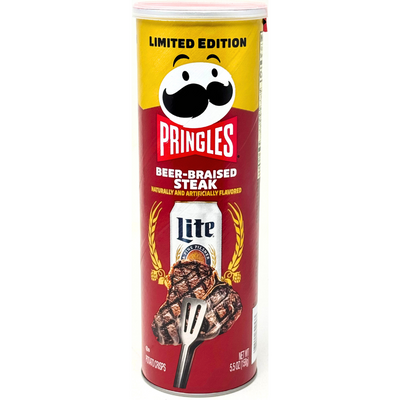 Pringles Miller Lite Beer-Braised Steak 5.5oz - 12 Pack