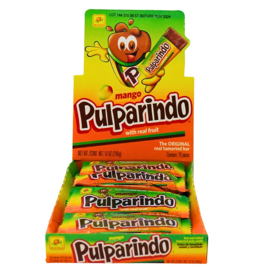 De La Rosa Pulparindo Tamarind Candy Mango 20ct (Mexico) - 1 Box