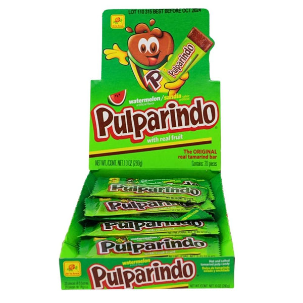 De La Rosa Pulparindo Tamarind Candy Watermelon 20ct (Mexico) - 1 Box