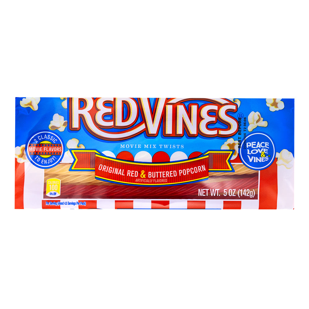 Red Vines Buttered Popcorn & Original Red Twists 5oz - 36 Pack