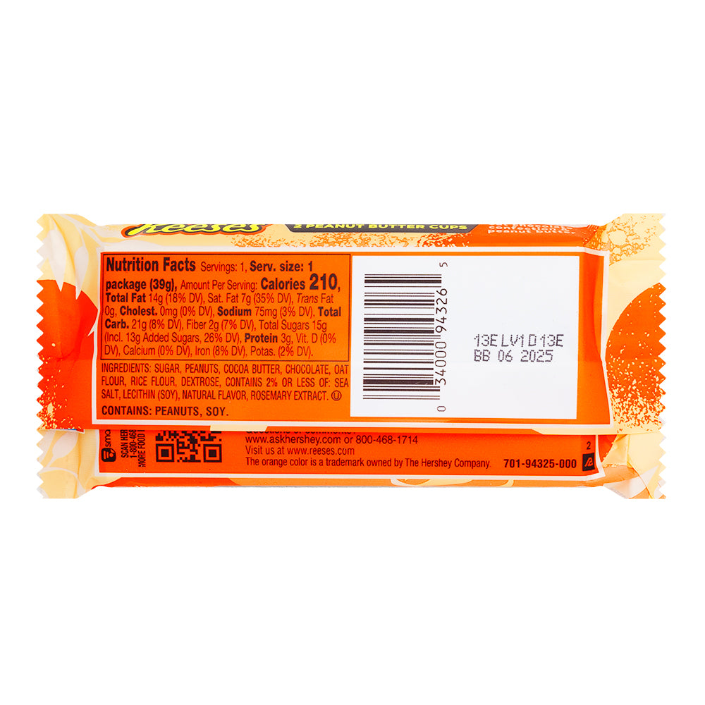 Reese's Plant Based Oat Chocolate Peanut Butter Cups 1.4oz - 12 Pack  Nutrition Facts Ingredients
