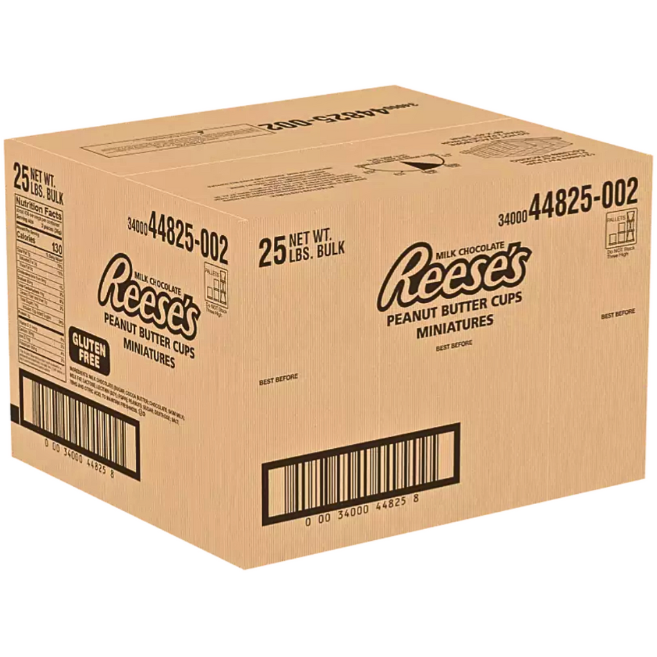 Reese's Milk Chocolate Miniature Cups Bulk 25lbs - 1 Box