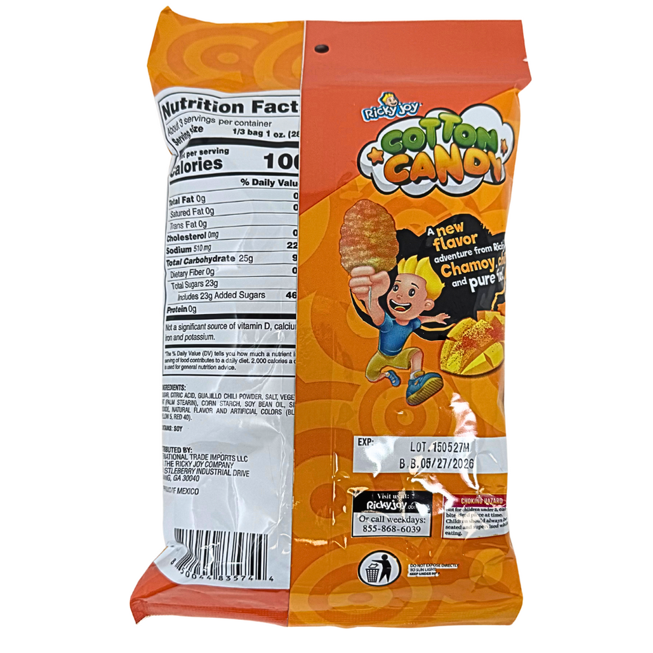 Ricky Joy Cotton Candy Chili Chamoy Mango 3oz - 12 Pack