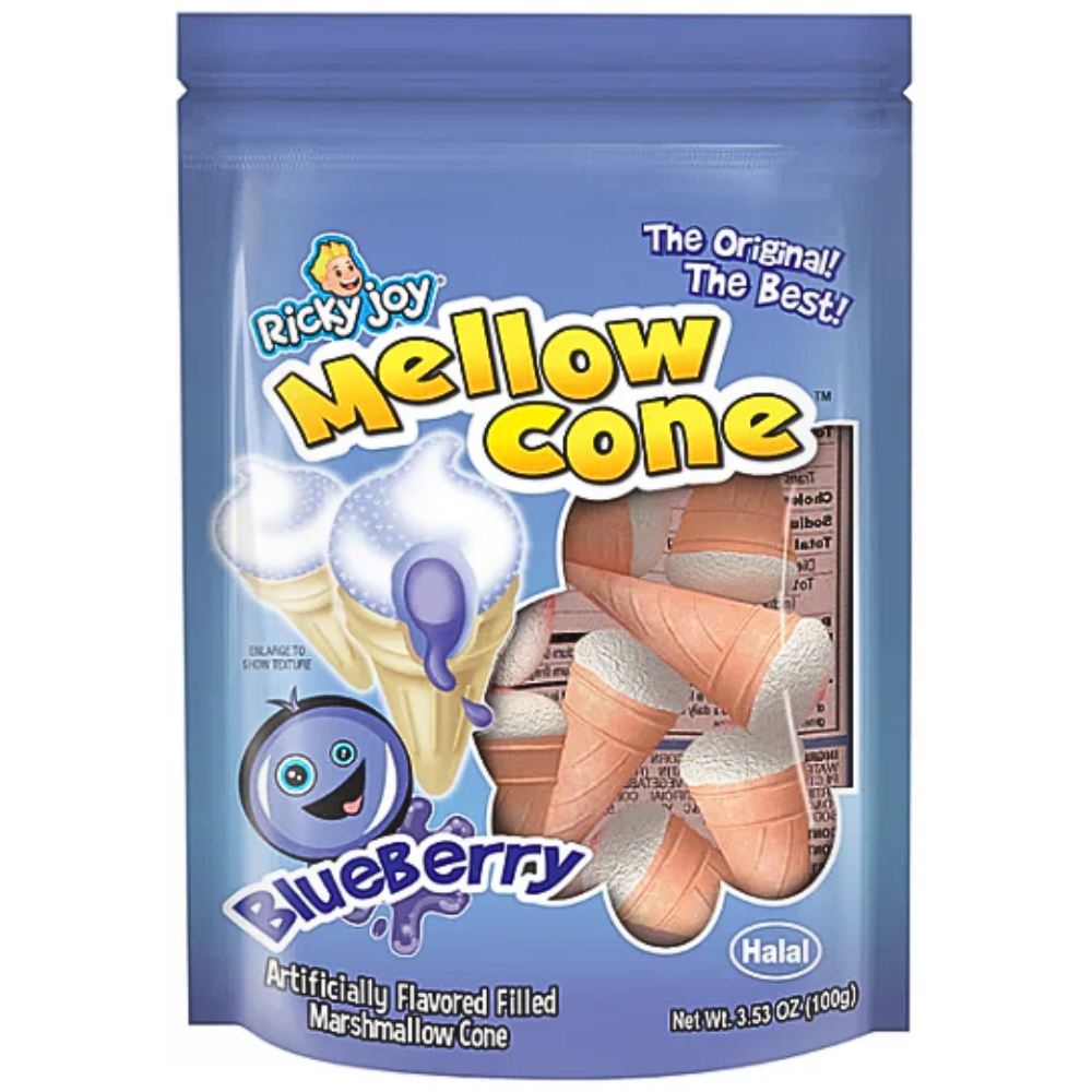 Ricky Joy Mellow Cone Blueberry 3.53oz - 18 Pack