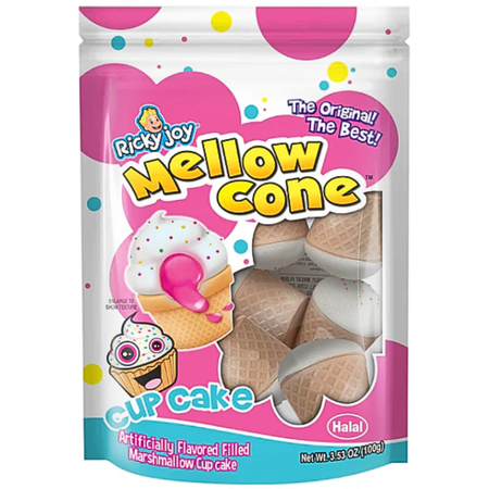 Ricky Joy Mellow Cone Cup Cake Strawberry 3.53oz - 18 Pack