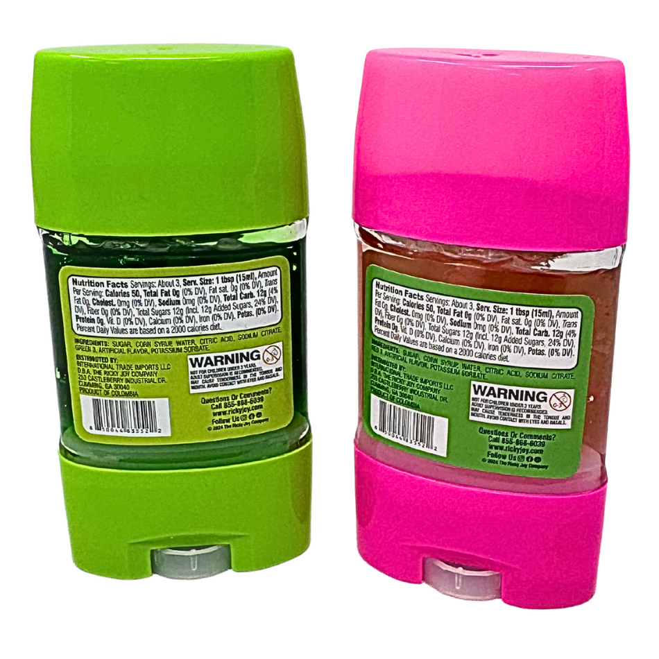 Ricky Joy Sour Crush Candy Gel Watermelon/ Green Apple 1.59oz - 12 Pack