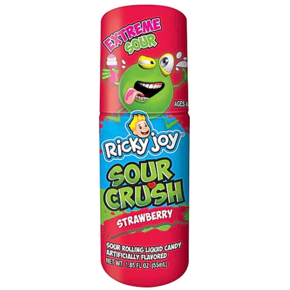 Ricky Joy Sour Crush Rolling Candy Blue Raspberry/ Strawberry - 12 Pack