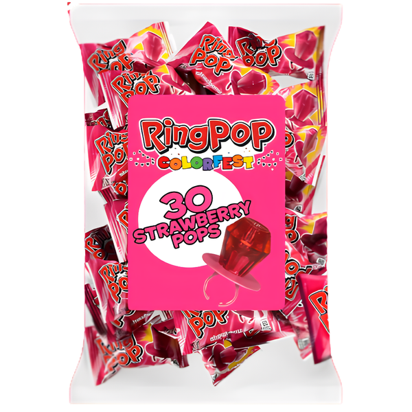Ring Pop Colorfest Pink Strawberry 30pc 15oz - 1 Pack
