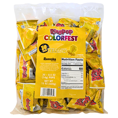 Ring Pop Colorfest Yellow Lemonade 30pc 15oz - 1 Pack
