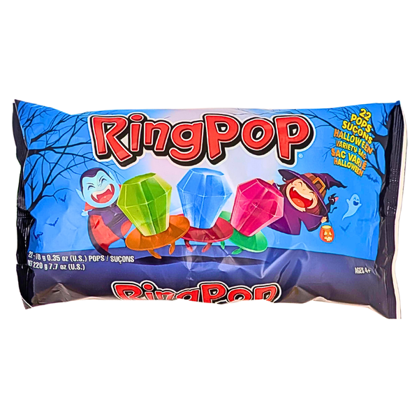 Ring Pop Halloween Variety Bag 22 Pops 220g - 1 Bag