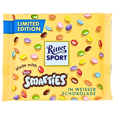 Ritter Sport Milk Chocolate with Smarties (Germany) 100g - 12 Pack