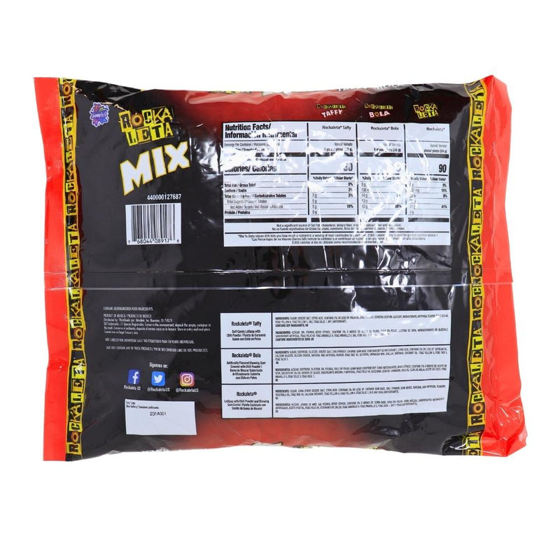 Rockaleta Spicy Chili Candy Mix 2.2lb - 1 Bag Nutrition Facts Ingredients