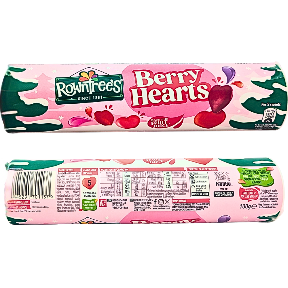 Rowntree's Berry Hearts 100g (UK) - 15 Pack