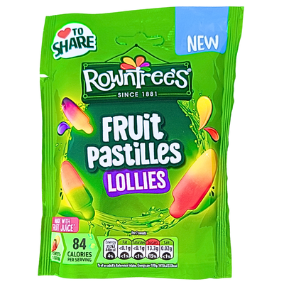 Rowntree's Fruit Pastilles Lollies 130g (UK) - 9 Pack