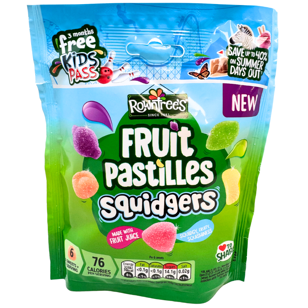 Rowntree's Fruit Pastilles Squidgers 120g (UK) - 9 Pack