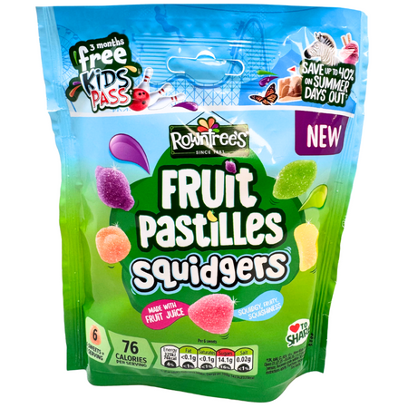 Rowntree's Fruit Pastilles Squidgers 120g (UK) - 9 Pack