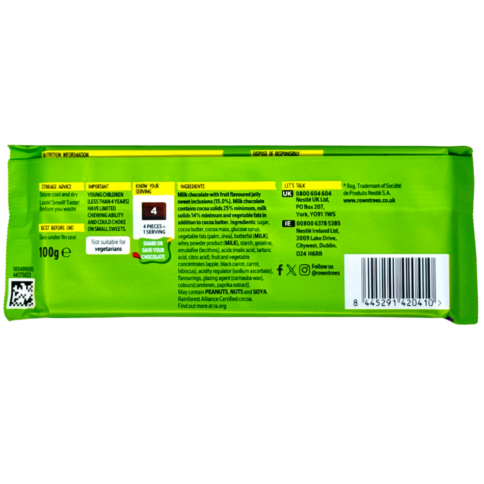 Rowntrees Jelly Tastic Mini Egg Bar 100g (UK) - 18 Pack