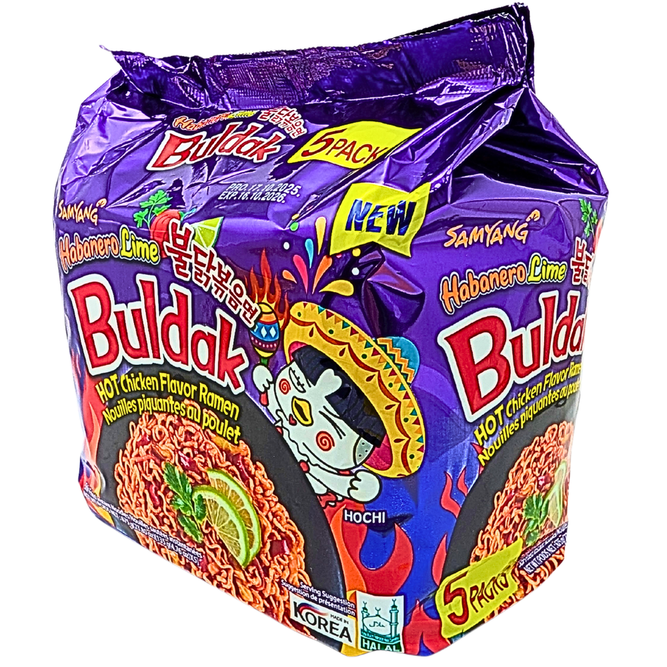 Samyang Habanero Lime Hot Chicken Buldak Ramen 135g (Korea) - 5 Pack