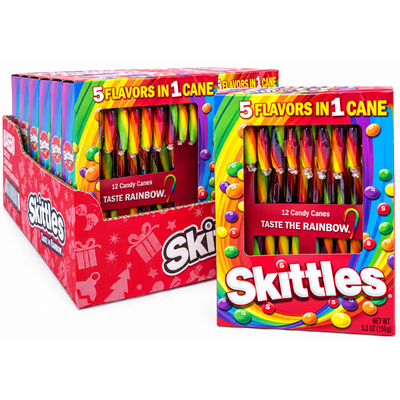 Skittles Candy Canes 12 Pieces - 12 Pack