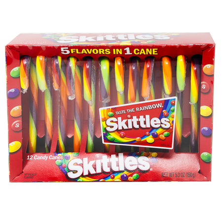 Skittles Candy Canes 12 Pieces - 12 Pack