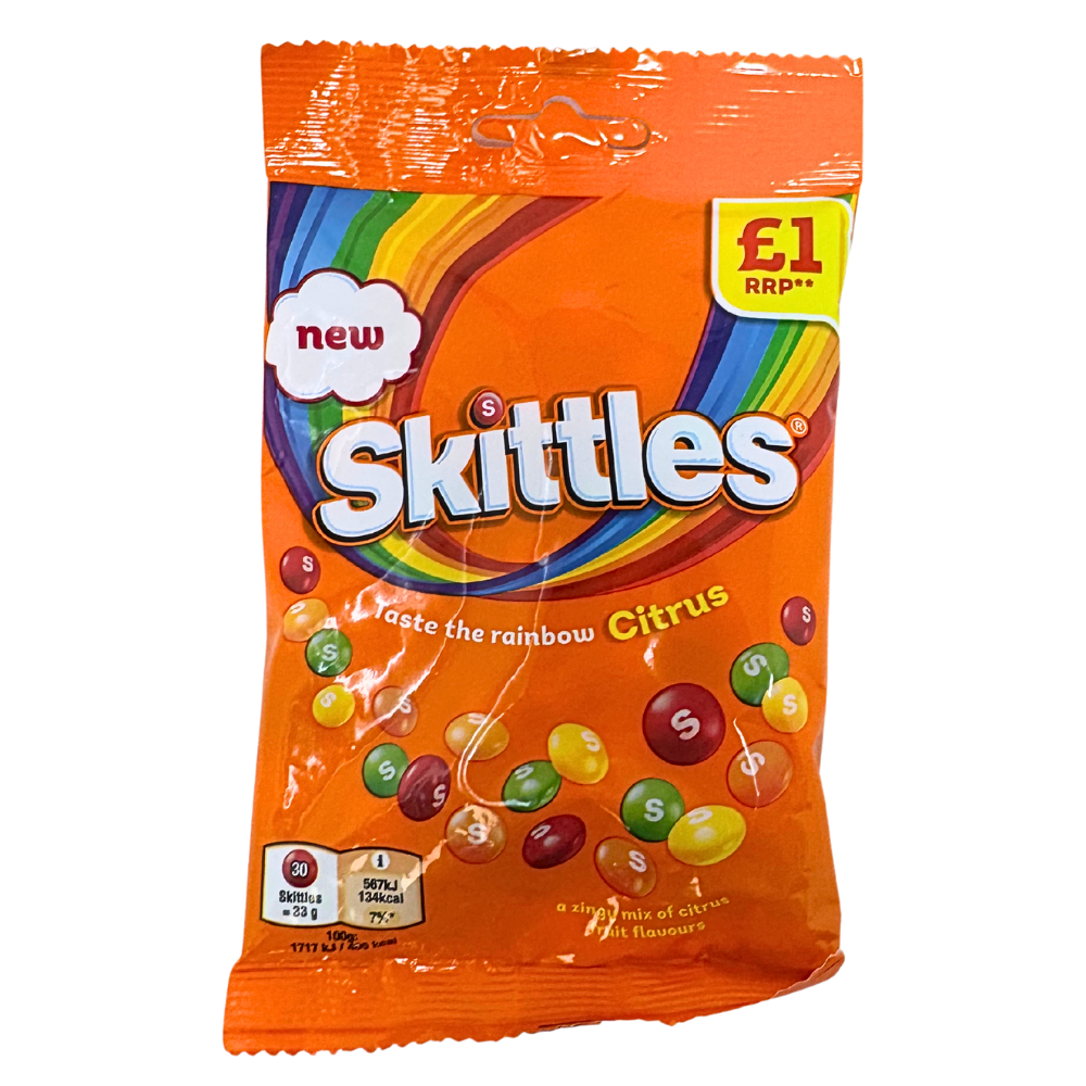 Skittles Citrus Pouch 136g (UK) - 15 Pack