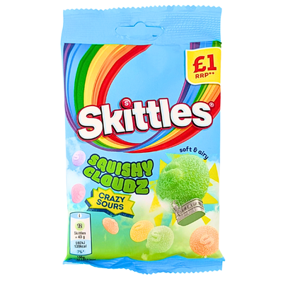 Skittles Squishy Cloudz Crazy Sours 70g (UK) - 14 Pack