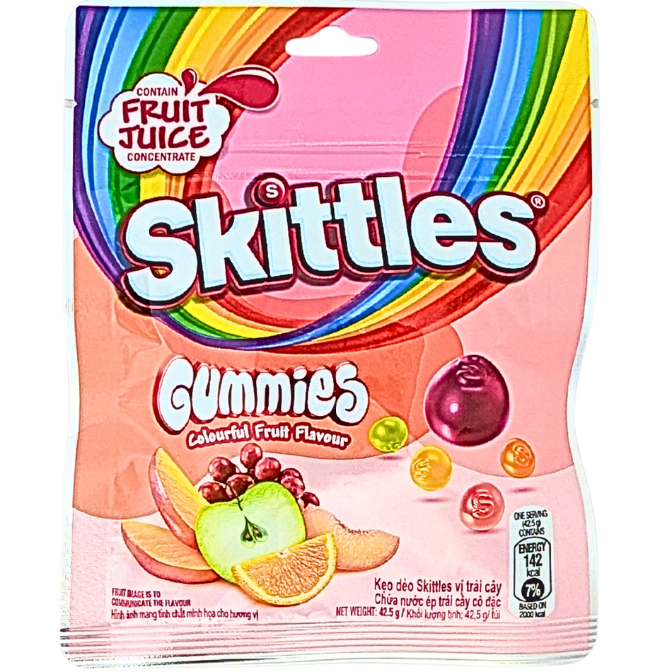 Skittles Gummies Colourful Fruit 42.5g (China) - 12 Pack