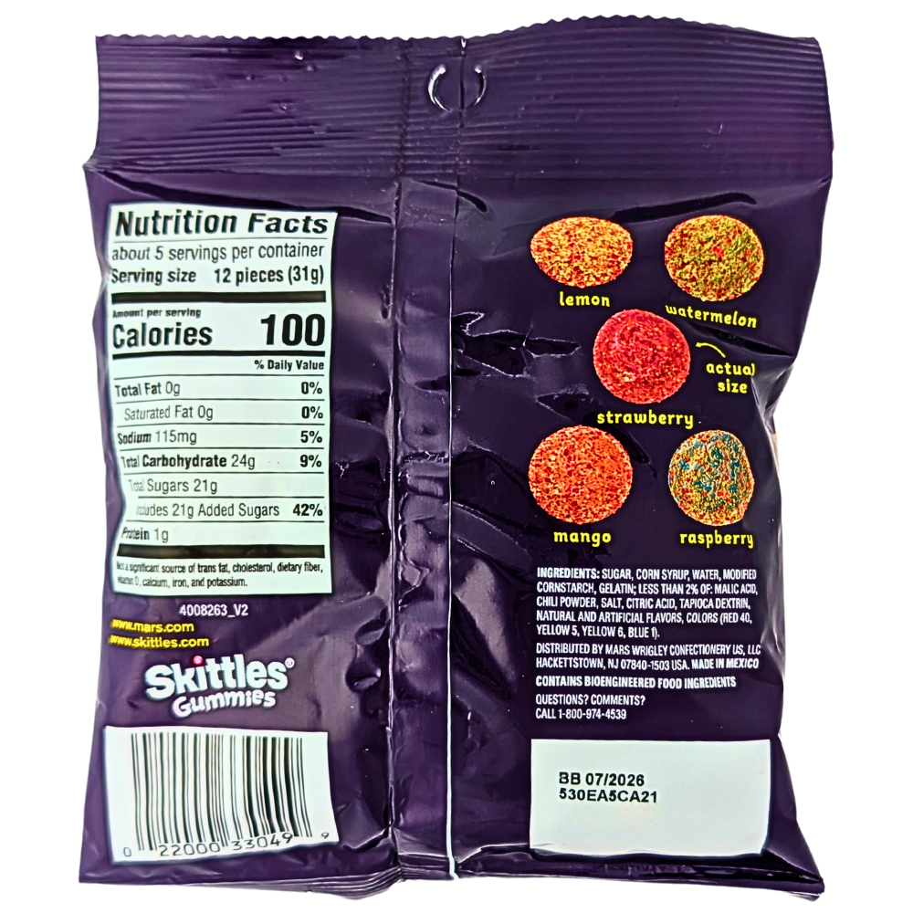 Skittles Gummies Fuego 5.8oz - 12 Pack