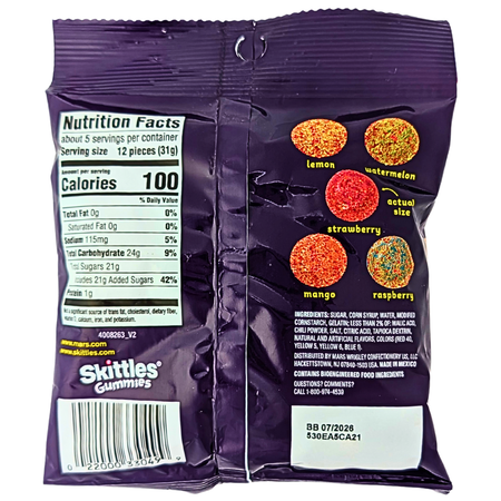 Skittles Gummies Fuego 5.8oz - 12 Pack