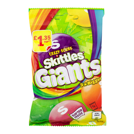 Skittles Giants Crazy Sours 116g (UK) - 15 Pack