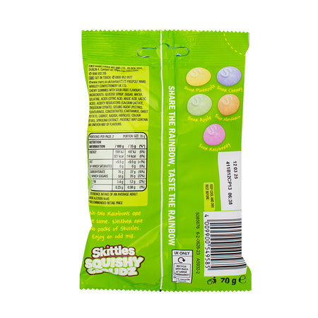 Skittles Fruit Squishy Cloudz Sours 94g (UK) - 18 Pack   Nutrition Facts Ingredients