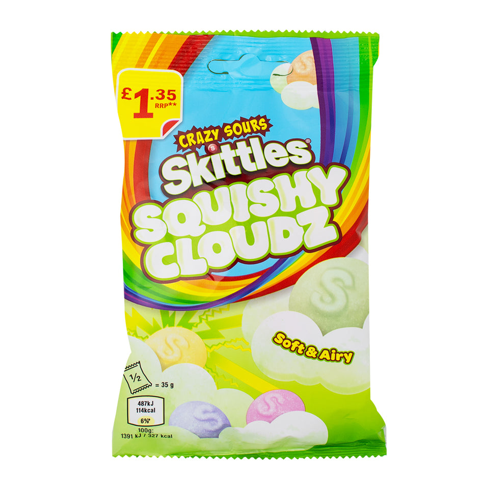 Skittles Fruit Squishy Cloudz Sours 94g (UK) - 18 Pack