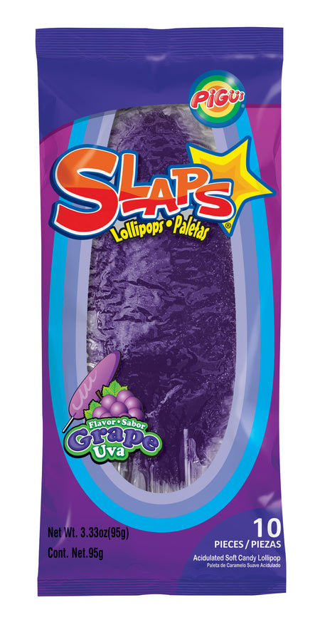 Slaps Grape Lollipops 95g - 24 Pack