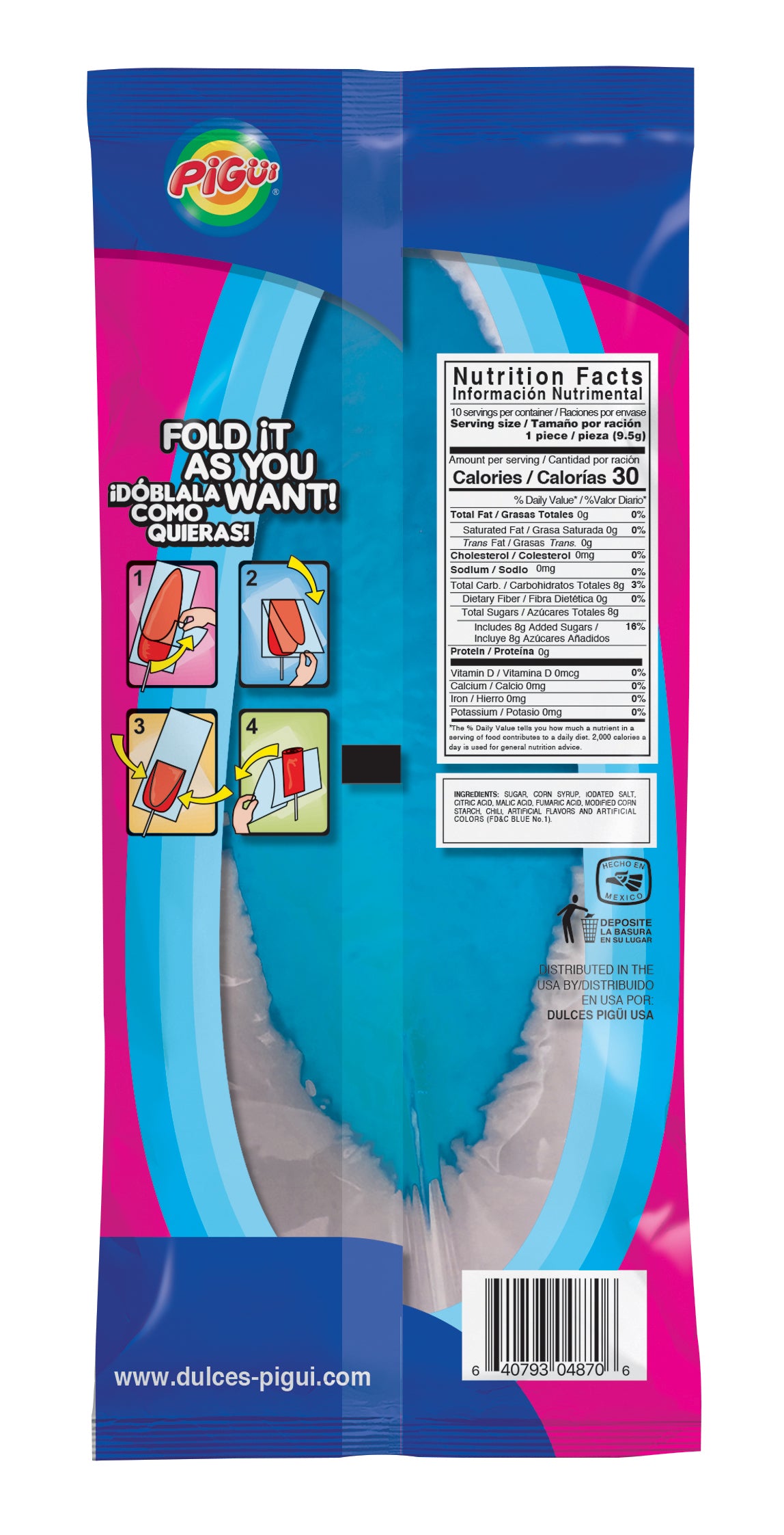 Slaps Tamarind Blue Lollipops 95g - 24 Pack