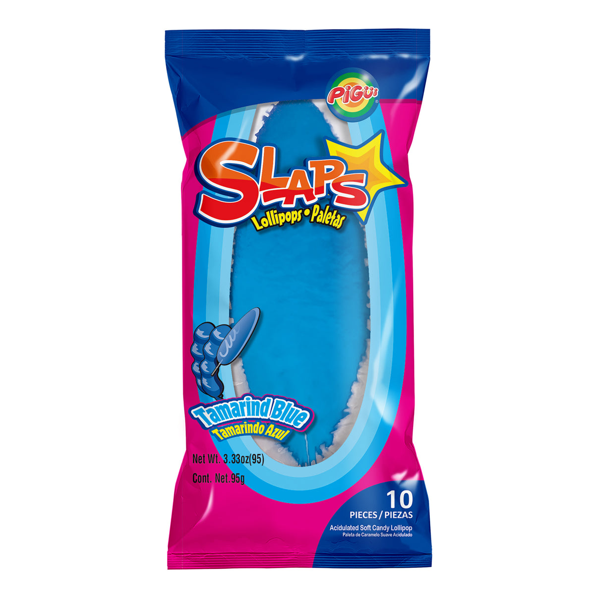 Slaps Tamarind Blue Lollipops 95g - 24 Pack