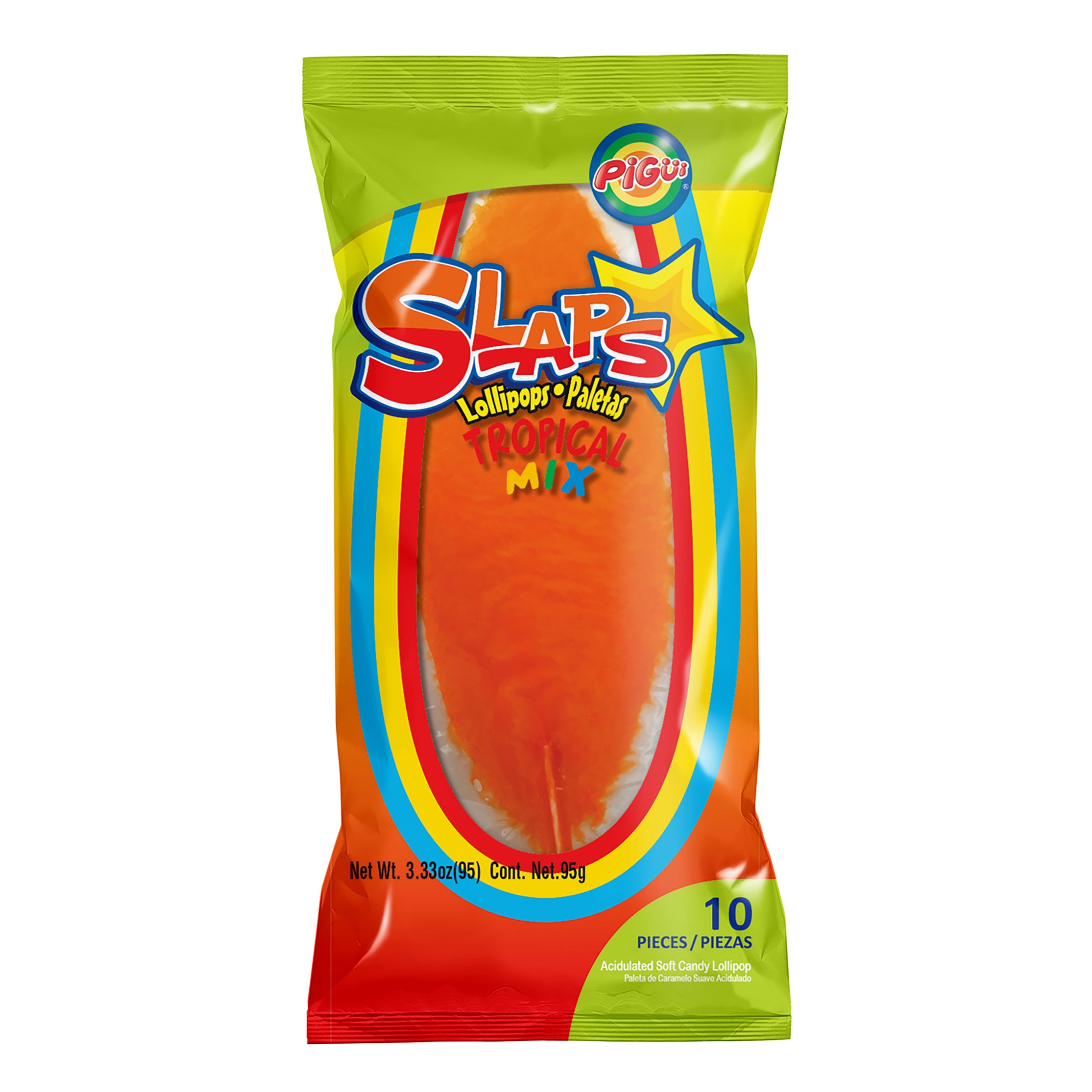 Slaps Tropical Lollipops 95g - 24 Pack