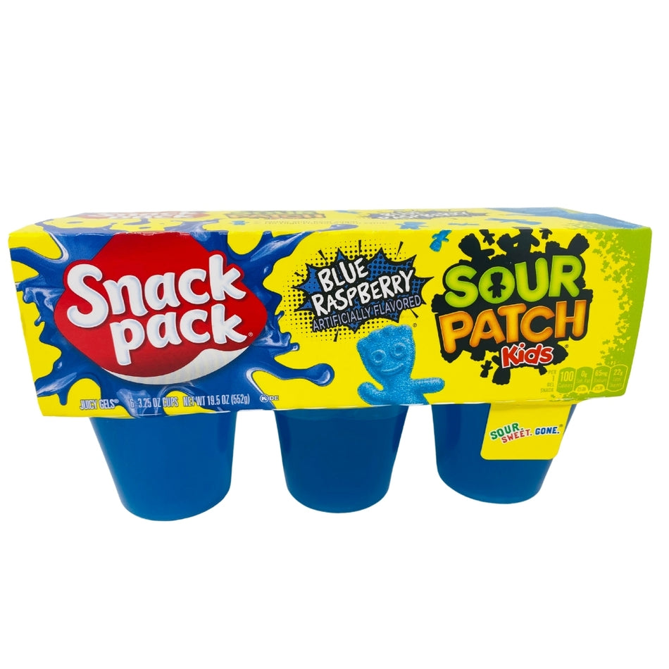 Snack Pack Sour Patch Kids Blue Raspberry 552g (6 Cups) - 8 Pack