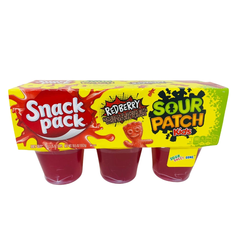 Snack Pack Sour Patch Kids Redberry 552g (6 Cups) - 8 Pack